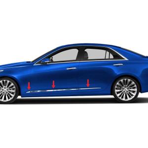 imageMade in USA Compatible with 20142019 Cadillac CTS Sedan Stainless Steel Chrome Lower Acent Body Side Molding Trim 1 18 Wide 6PC Overlay