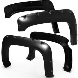 imageTyger Auto Fender Flare Compatible with 20072013 Chevy Silverado 1500 2500 3500HD NOT FIT 2007 Classic 58 Bed Smooth Textured Black Paintable BoltRiveted Style 4pc  TGFF8C4108