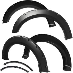 imageTyger Auto Fender Flare Compatible with 20182020 Ford F150 Smooth Textured Black Paintable BoltRiveted Style 4pc  TGFF8F4378