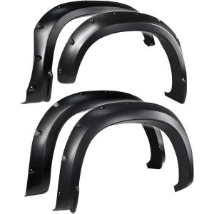 imageTyger Auto Fender Flare Compatible with 20192021 Chevy Silverado 1500 Not Fit 19 LD Smooth Textured Black Paintable BoltRiveted Style 4pc  TGFF8C4588