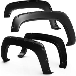 imageTyger Auto Fender Flare Compatible with Chevy GMC CK PickupSuburbanBlazerYukonTahoe 2Dr Fleetside Smooth Textured Black Paintable BoltRiveted Style 4pc  TGFF8C4088