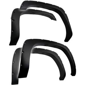 imageTyger Auto Fender Flares Compatible with 19992006 Chevy Silverdo GMC Sierra 1500 2500 3500HD Incl 2007 Classic Fleetside Smooth Textured Paintable BoltRiveted Style 4pc  TGFF8C4058Black