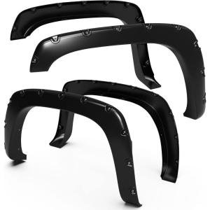 imageTyger Auto Fender Flares Compatible with 19992006 Chevy Silverdo GMC Sierra 1500 2500 3500HD Incl 2007 Classic Fleetside Smooth Textured Paintable BoltRiveted Style 4pc  TGFF8C4058matte black
