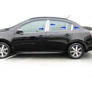 imageTyger Auto Made in USA Compatible with 20072012 Nissan Sentra Stainless Steel Chrome Pillar Post Trim 8PC