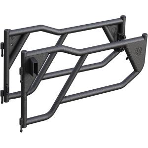 imageTyger Auto TGDR2J62398 Tubular Doors Compatible with 20072018 Jeep Wrangler JK NOT JL 2Doors  Textured Black  Mirror Mount  Front Doors Only