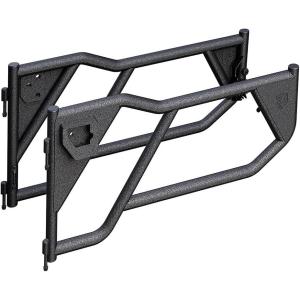 imageTyger Auto TGDR2J62868 Tubular Doors Compatible with 20182025 Jeep Wrangler JL 2Doors Not JK  Textured Black  Mirror Mount  Front Doors Only