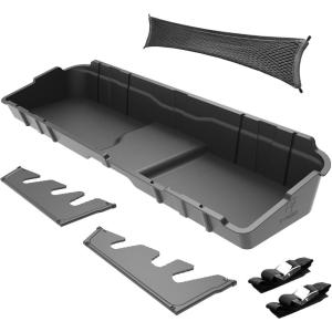 imageTyger Auto Underseat Storage Box Compatible with 20072013 Chevy Silverado GMC Sierra 1500 20072014 2500 3500HD Crew Cab Black Rear Under Seat Storage Organizer Cargo Box  TGCB5C23580714 SilveradoSierra Crew Cab