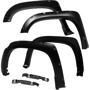 imageTyger Auto Fender Flare Compatible with 20222024 Toyota Tundra Smooth Textured Black Paintable BoltRiveted Style 4pc  TGFF8T451820142021 Tundra