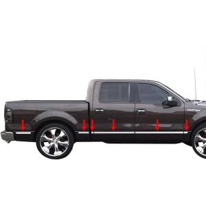 imageMade in USA Compatible with 20042008 Ford F150 Crew Cab 65 Short Bed with Fender Flare 15 Wide 12PC Generic Body Side Molding Trim