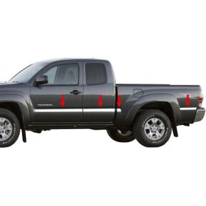 imageMade in USA Compatible with 20052015 Toyota Tacoma Extended Cab 4WD 65 Bed Above Body Line Body Side Molding Trim 2 Wide 8PC