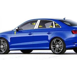 imageMade in USA Compatible with 20152020 Audi A3 4 Door Sedan Stainless Steel Chrome Pillar Post Trim 10PC
