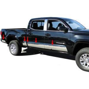 imageMade in USA Compatible with 20162023 Toyota Tacoma Double Cab 6 Bed Rocker Panel Trim 6 Wide 10PC