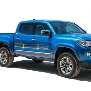 imageMade in USA Compatible with 20162023 Toyota Tacoma Double Cab Below Body Line 2 Doors Only Generic Body Side Molding Trim 4PC