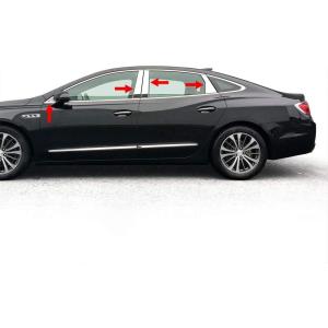 imageMade in USA Compatible with 20172018 Buick Lacrosse Chrome Stainless Steel Pillar Post 8PC Set