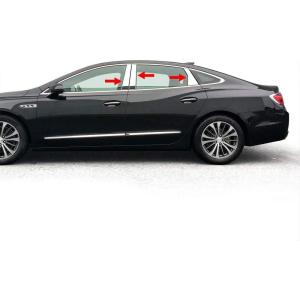 imageMade in USA Compatible with 20172019 Buick Lacrosse Chrome Stainless Steel Pillar Post 6PC Set