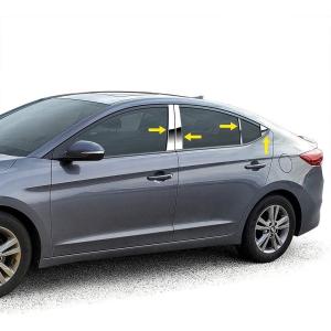 imageMade in USA Compatible with 20182020 Hyundai Elantra GT Chrome Stainless Steel Pillar Post 8PC Set