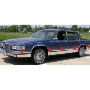 imageMade in USA Compatible with 19911993 Cadillac Deville Sedan Stainless Steel Chrome Rocker Panel Trim Moulding 575 Wide 12PC
