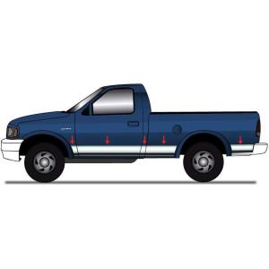 imageMade in USA Compatible with 19972003 Ford F150 Regular Cab Short Bed with Fender Flare Rocker Panel Trim Body Side Moulding 6 Wide 10PC