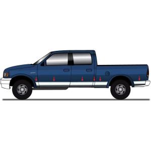imageMade in USA Compatible with 19972003 Ford F150 Supercrew Without Fender Flare Rocker Panel Trim Body Side Moulding 55 Wide 12PC