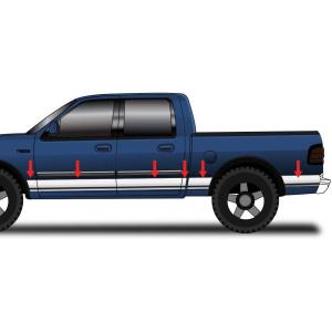 imageMade in USA Compatible with 19972003 Ford F150 Supercrew with Fender Flare Rocker Panel Trim Body Side Moulding 55 Wide 12PC