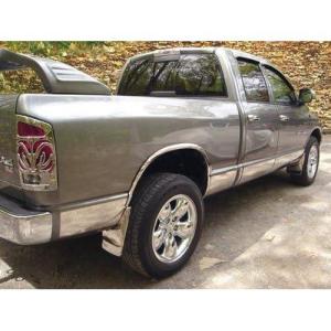 imageMade in USA Compatible with 19982004 Dakota 4Dr CrewQuad Cab Short Bed WO Fender Flare Rocker Panel Chrome Stainless Steel Body Side Moulding Molding Trim Cover 7 12PC