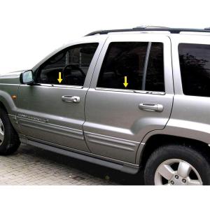 imageMade in USA Compatible with 19992004 Jeep Grand Cherokee 4PC Stainless Steel Chrome Window Sill Trim Overlay