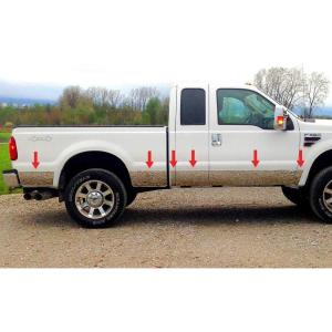 imageMade in USA Compatible with 19992010 Ford F250350 Superduty Extended Cab Long Bed Rocker Panel Trim Body Side Moulding 6 Wide 12PC