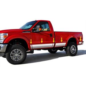imageMade in USA Compatible with 19992010 Ford F250350 Superduty Regular Cab Long Bed Rocker Panel Trim Body Side Moulding 875 Wide 10PC