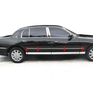 imageMade in USA Compatible with 20002011 Lincoln Town Car L Upper Rocker Panel Molding Trim Between Wheel 9 Wide 8PC