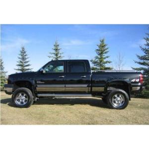 imageMade in USA Compatible with 20012006 Chevy Silverado Crew Cab Long Bed with Fender Flare Rocker Panel Trim Body Side Moulding 6 Wide 12PC