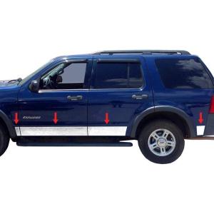 imageMade in USA Compatible with 20022005 Ford Explorer XLS 4Door with Fender Flare 43590 12 Wide 8PC Rocker Panel Trim