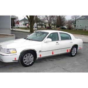 imageMade in USA Compatible with 20032011 Lincoln Town Car Lower Rocker Panel Body Side Trim Molding 4 Wide 12PC