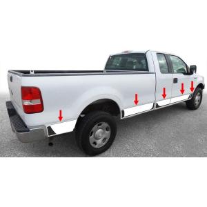 imageMade in USA Compatible with 20042008 Ford F150 Super Cab Long Bed Without Fender Flare Rocker Panel Trim Body Side Moulding 7 Wide 10PC