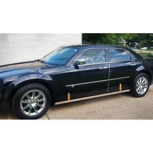 imageMade in USA Compatible with 20052010 Chrysler 300 300C Lower Rocker Panel Chrome Stainless Steel Body Side Moulding Molding Trim Cover 4 Wide 4PC