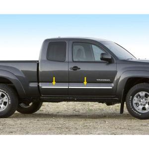 imageMade in USA Compatible with 20052015 Toyota Tacoma Ext Cab Wide 4PC Generic Body Side Molding Trim