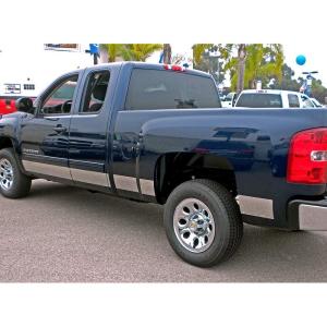 imageMade in USA Compatible with 20072013 GMC Sierra Crew Cab Long Bed with 8 Bed Rocker Panel Trim 9 Wide 12Pc