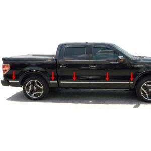 imageMade in USA Compatible with 20092014 Ford F150 Crew 65 Short Bed with Fender Flare 15 Wide 12PC Generic Body Side Molding Trim