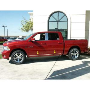 imageMade in USA Compatible with 20092018 Dodge Ram 1500 Quad Cab Rocker Panel Chrome Stainless Steel Body Side Moulding Molding Trim Cover 1 6PC