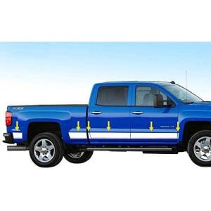 imageMade in USA Compatible with 20142018 Chevy Silverado Crew Cab 8 Long Bed Rocker Panel Trim 55 Wide 12PC