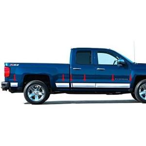 imageMade in USA Compatible with 20142018 Chevy Silverado Double Extended Cab 58 Short Bed Rocker Panel Trim 55 Wide 12PC