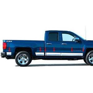 imageMade in USA Compatible with 20142018 Chevy Silverado Double Extended Cab 58 Short Bed Rocker Panel Trim 8 Wide 12PC