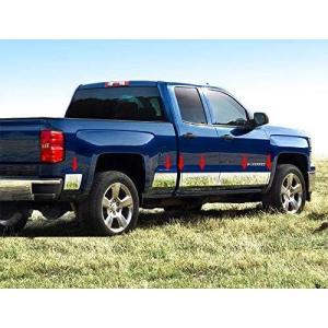 imageMade in USA Compatible with 20142018 Chevy Silverado Double Extended Cab 68 Short Bed Rocker Panel Trim 55 Wide 12PC