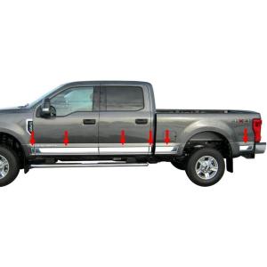imageMade in USA Compatible with 20172018 Ford F250350 Superduty Crew Cab Rocker Panel 65 Bed BBL 4 34 12PC
