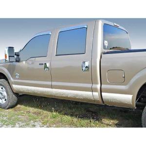 imageMaxMate Compatible 20112016 Ford F250 SuperDuty Crew Cab Short Bed Chrome Stainless Steel Modern Rocker Panel Trim 6 12PC