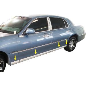 imageMaxMate Made in USA Compatible with 19982011 Lincoln Town Car Lower Rocker Panel Rocker Panel Chrome Stainless Steel Body Side Moulding Molding Trim Cover 4 Wide 8PCLower Rocker Panel Trim