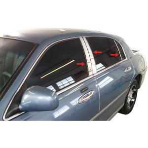 imageMaxMate Made in USA Compatible with 19982011 Lincoln Town Car Lower Rocker Panel Rocker Panel Chrome Stainless Steel Body Side Moulding Molding Trim Cover 4 Wide 8PCPillar Post Trim 6PC