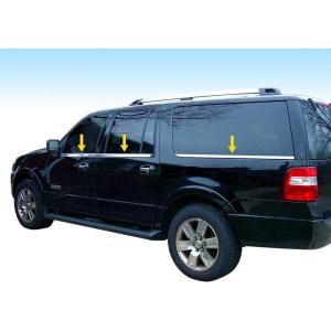 imageMaxMate Made in USA Compatible with 20072017 Ford Expedition EL Longer Without Keypad Cutout Not for Shorter Regular Model 6PC Stainless Steel Chrome Window Sill Trim Overlay