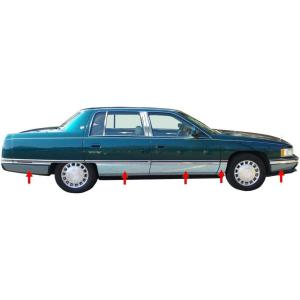 imageTyger Auto Made in USA Compatible with 19941996 Cadillac Deville Sedan 9 Wide 10PC Stainless Steel Chrome Rocker Panel Trim