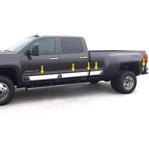 imageTyger Auto Made in USA Compatible with 20142018 GMC Dually Crew Cab 55 Body Side Molding Trim 10PC