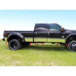 imageMade in USA Compatible with 20112016 Ford F250F350 Super Duty Duelie Rocker Panel Trim 105 12PC